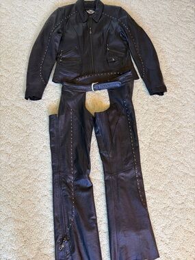 Harley Davidson deep purple leather set